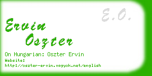 ervin oszter business card